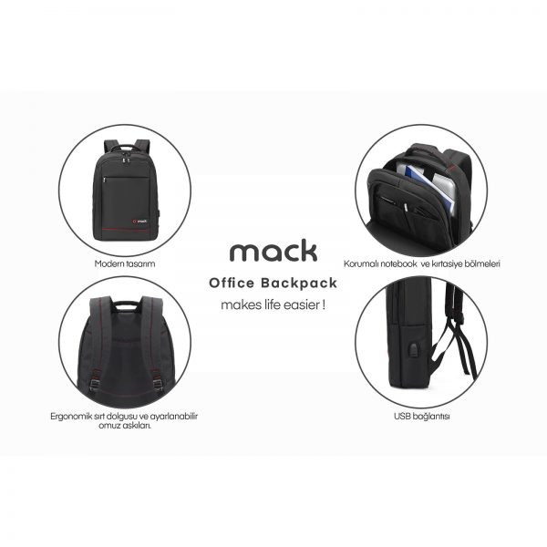 Mack MCC-007 17.3 Office Notebook Çantası Siyah - Görsel 8