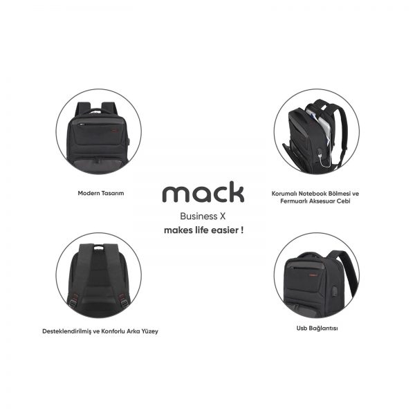 Mack MCC-805 15.6 Business X Notebook Çantası Siyah - Görsel 9