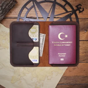 Hakiki Deri Moonbuff Pasaport Kılıfı