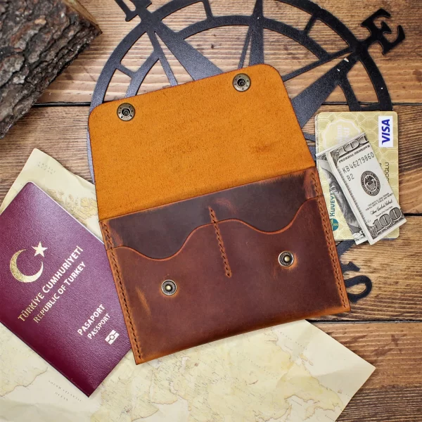 Hakiki Deri Sunset Pasaport Kılıfı - Görsel 6